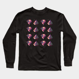 Pink Diamond Abstract Pattern Long Sleeve T-Shirt